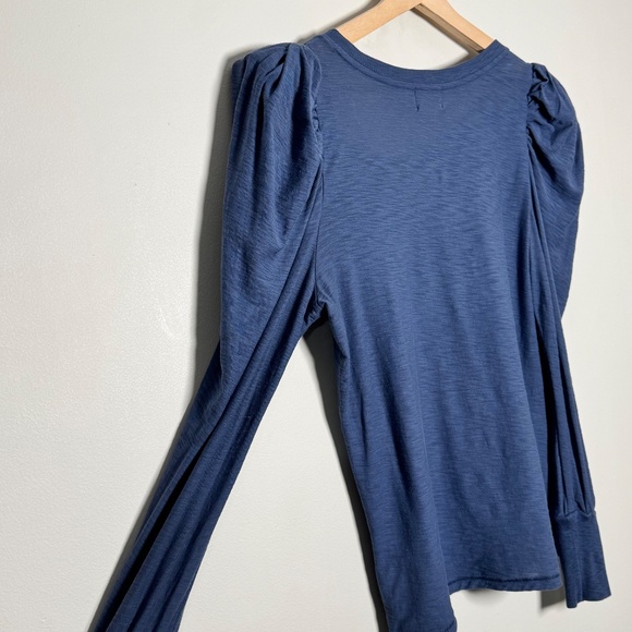 Nation LTD Romy Modest Long Puff Sleeve Tee in Ocean Blue Sz M - Picture 5 of 7